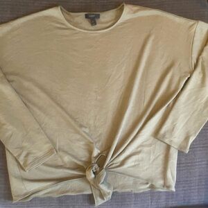 J. Crew Green Boxy Tie Front Blouse